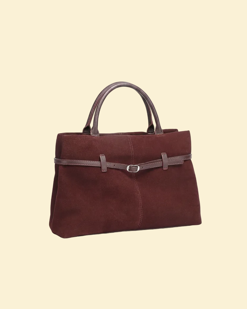 Selene women's tote bag in genuine cowhide leather with suede finish by Lune Floue - view 3