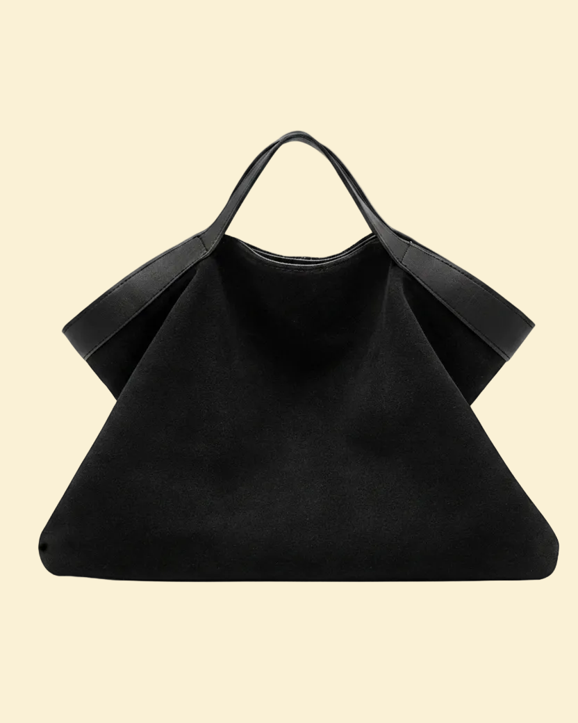 Vesper women's shoulder bag in genuine cowhide leather with suede accents by Lune Floue - view 3