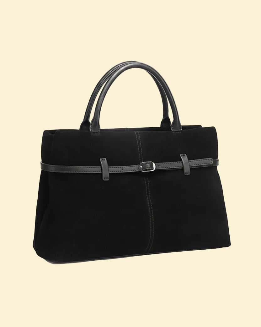 Selene women's tote bag in genuine cowhide leather with suede finish by Lune Floue - view 4