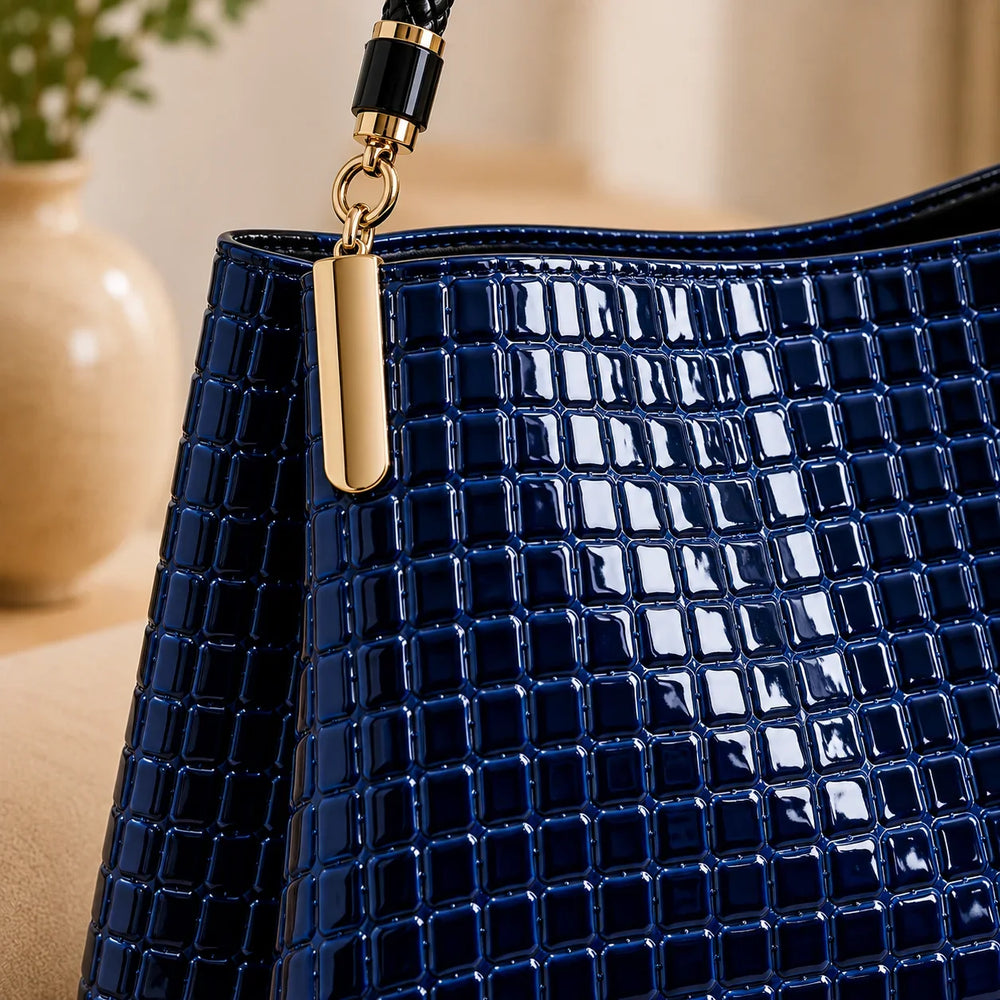 Inès | Embossed Shoulder Bag — Lune Floue