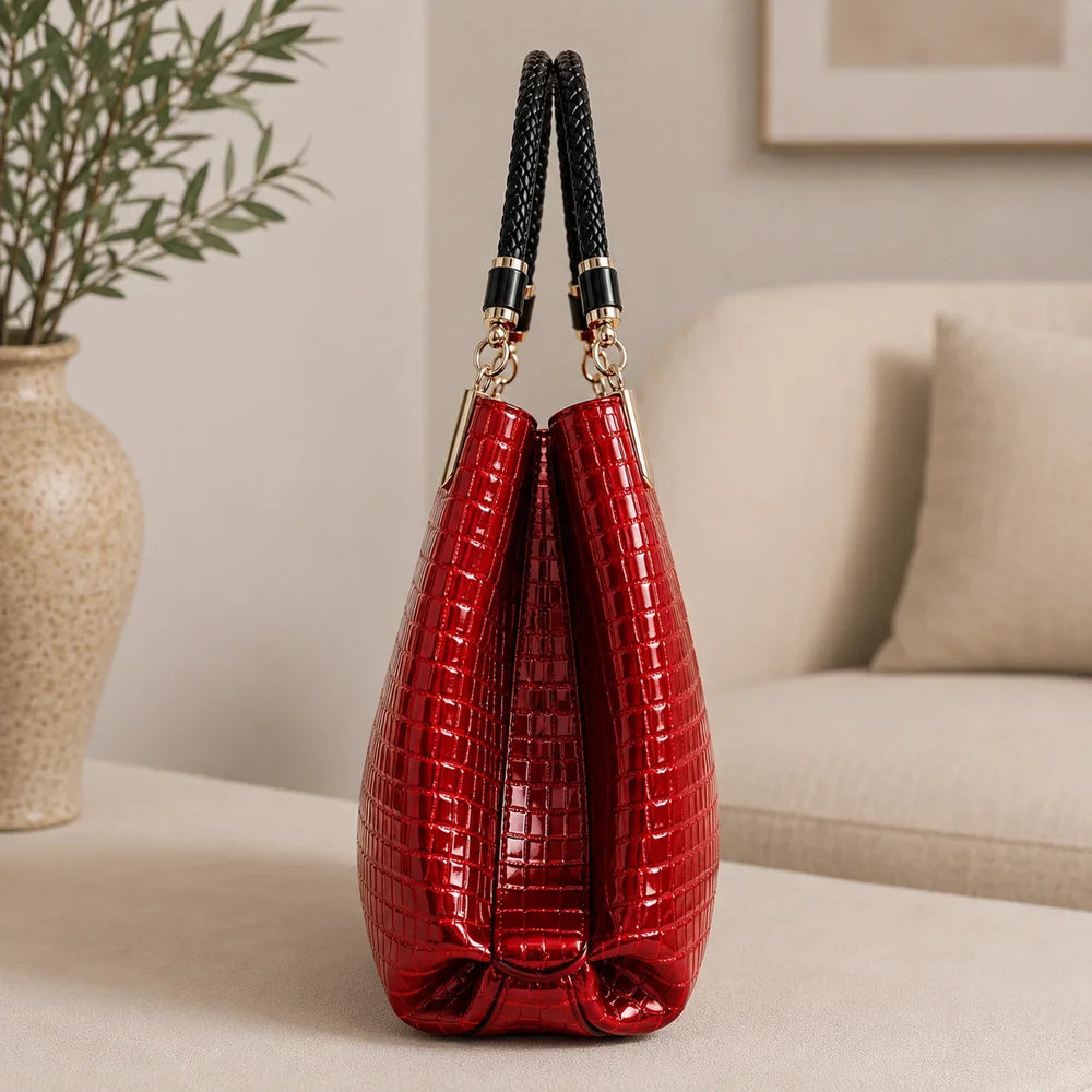 Inès | Embossed Shoulder Bag — Lune Floue
