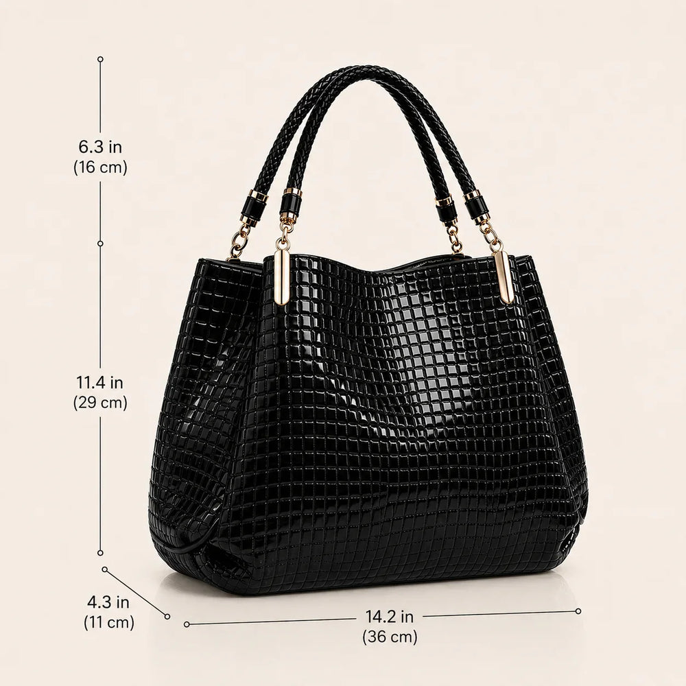 Inès | Embossed Shoulder Bag — Lune Floue