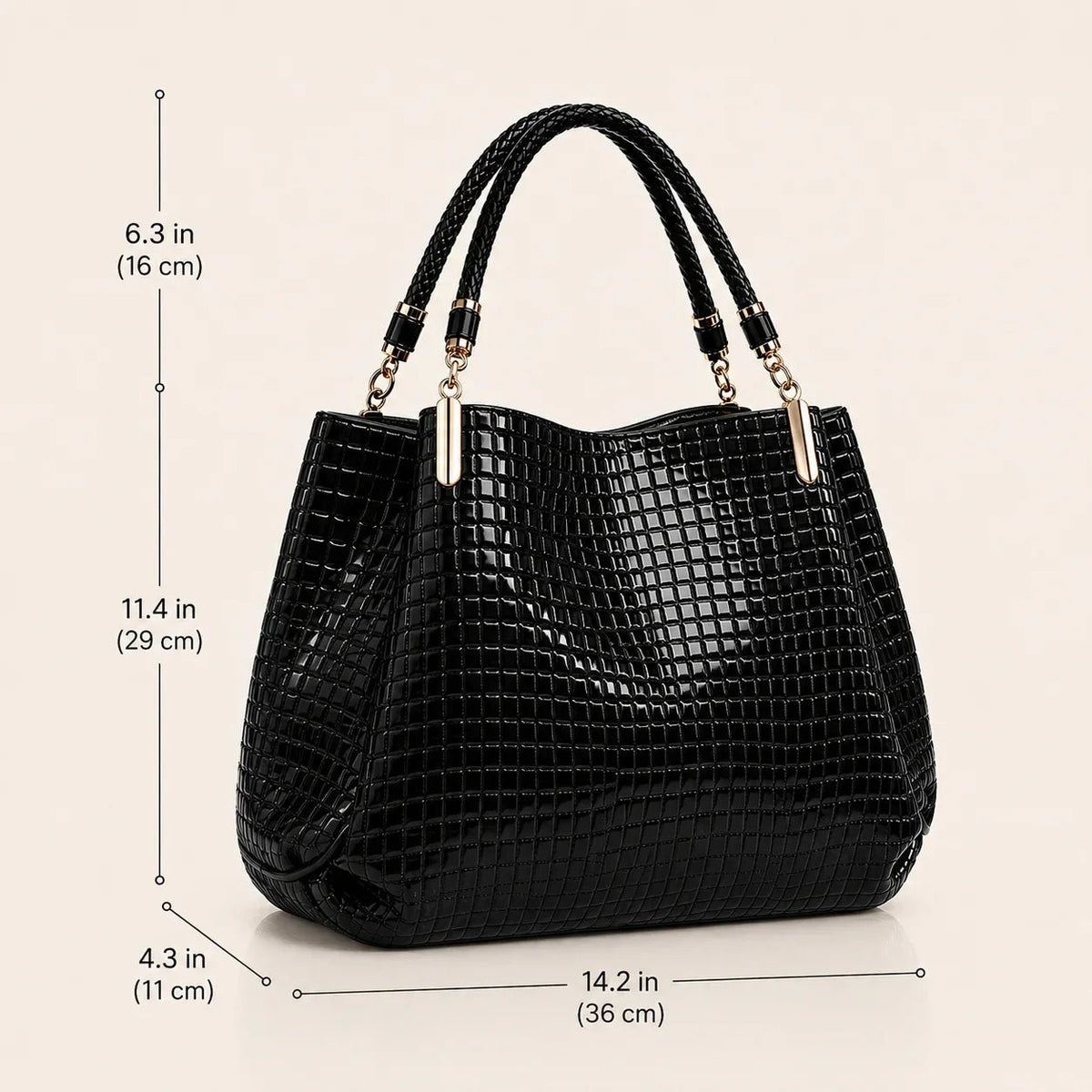 Inès | Embossed Shoulder Bag — Lune Floue