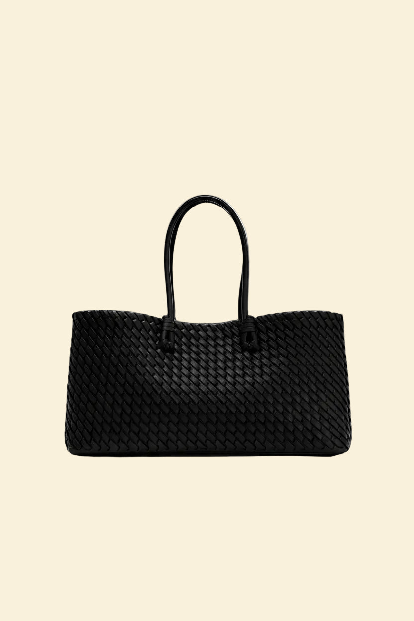Seraphine | Woven Vegan Leather Tote — Lune Floue