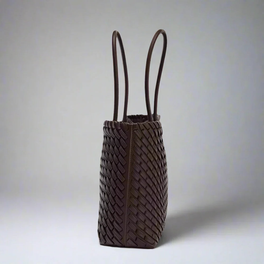 Seraphine | Woven Vegan Leather Tote — Lune Floue
