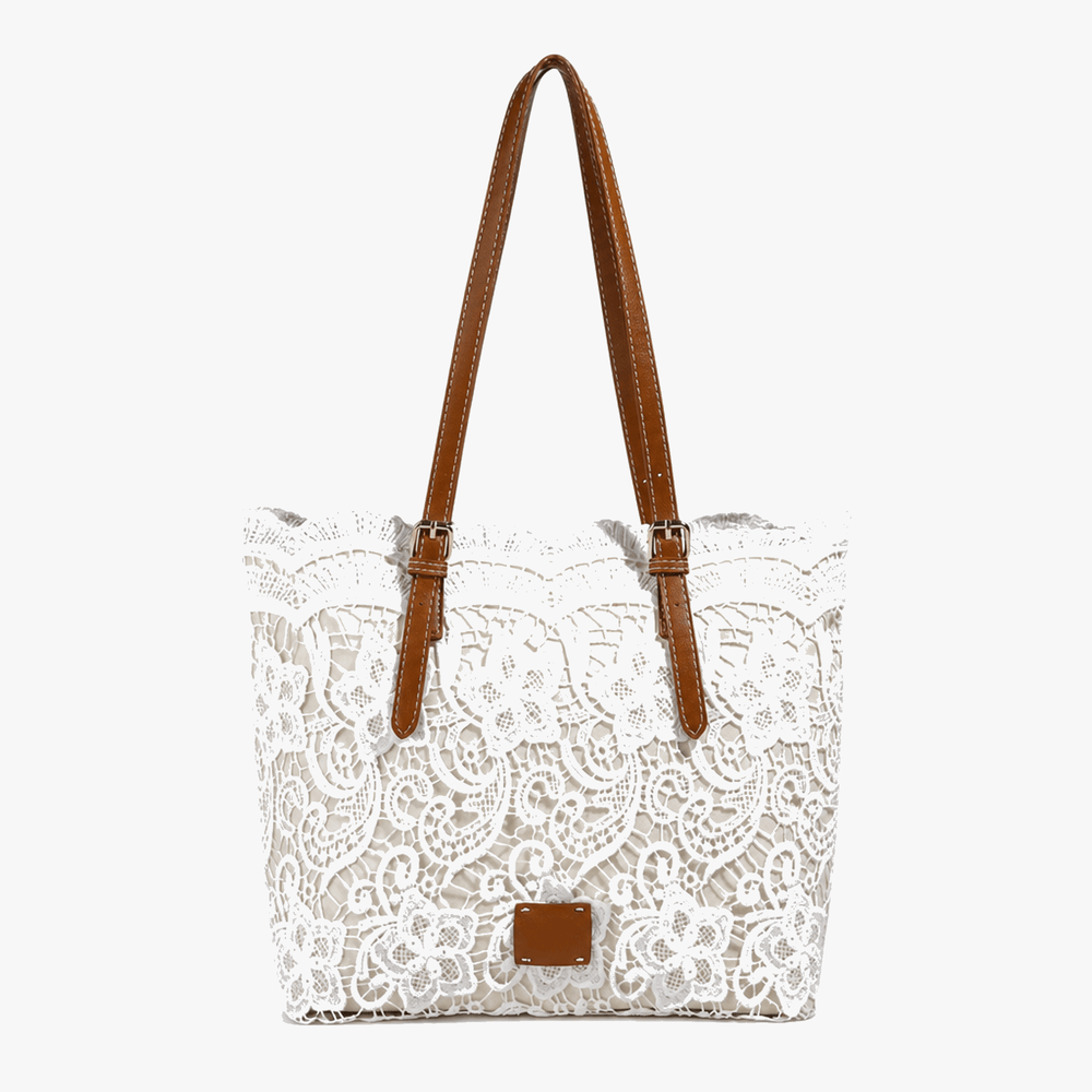 Cosette | Floral Lace Shoulder Tote — Lune Floue