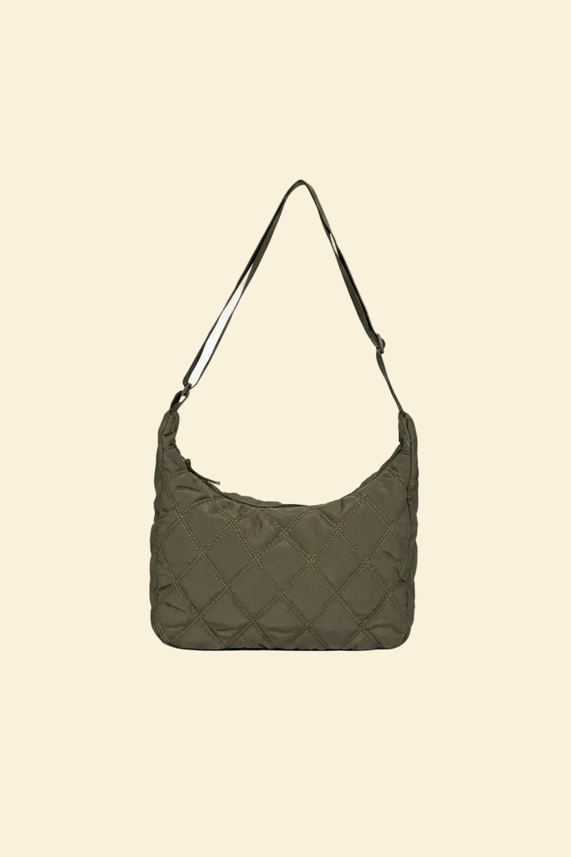 Noémie women's shoulder bag in quilted cotton and nylon by Lune Floue - view 10
