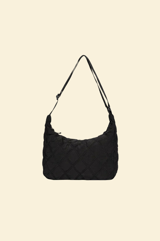Noémie women's shoulder bag in quilted cotton and nylon by Lune Floue