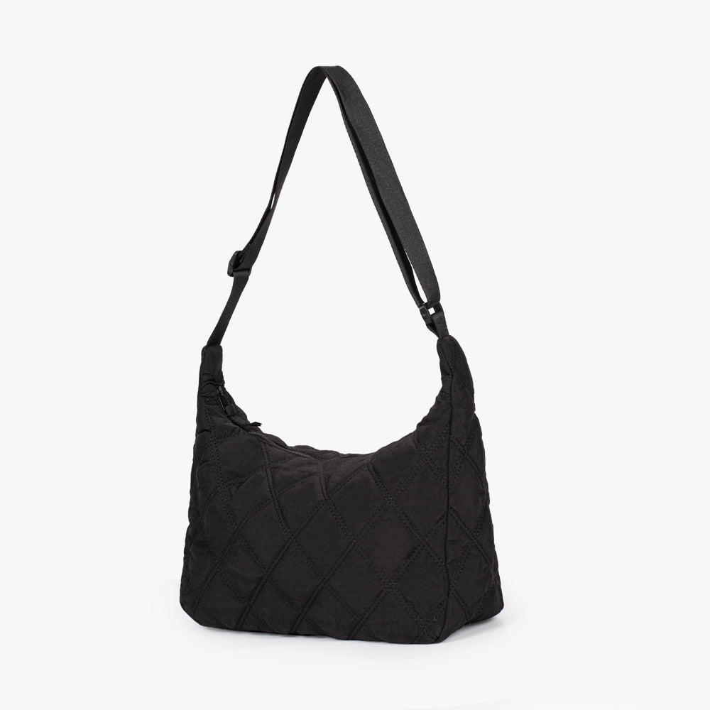 Noémie women's shoulder bag in quilted cotton and nylon by Lune Floue - view 2