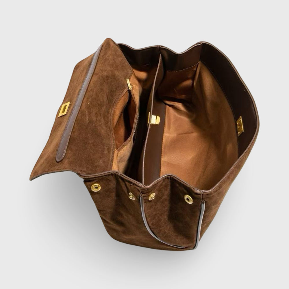 Sylvie women's shoulder bag in vegan suede by Lune Floue - view 9