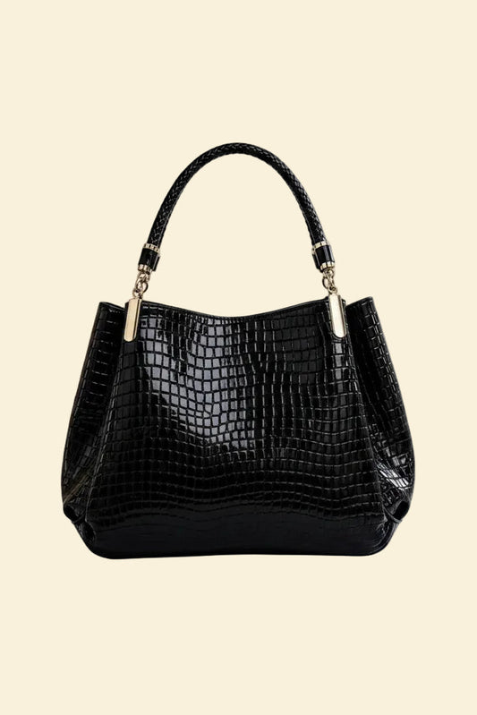 Inès | Embossed Shoulder Bag — Lune Floue