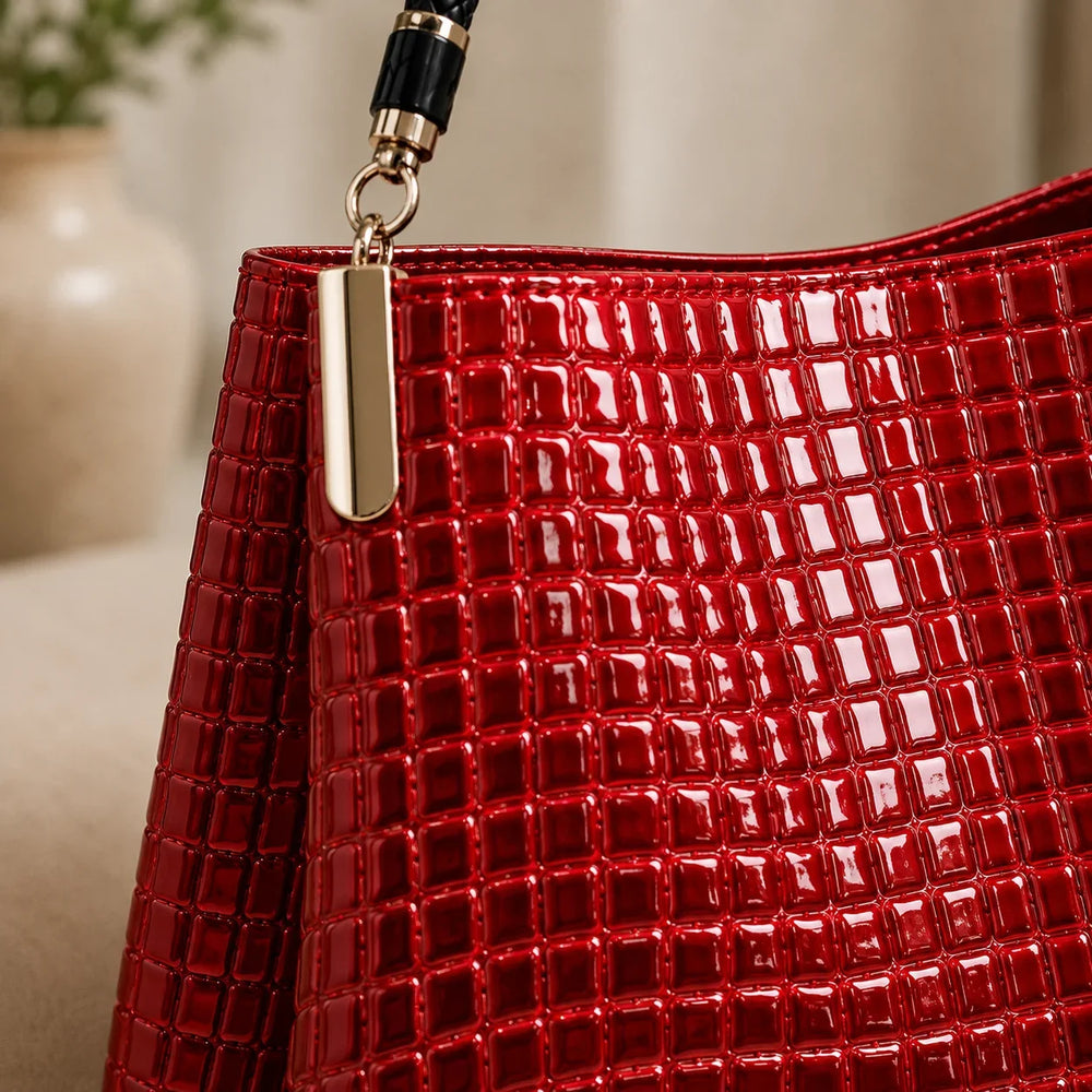 Inès | Embossed Shoulder Bag — Lune Floue