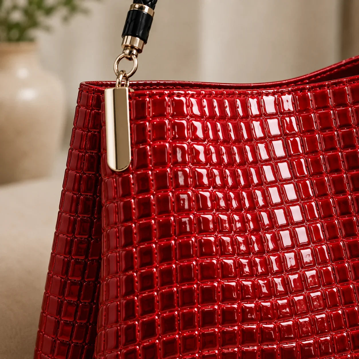 Inès | Embossed Shoulder Bag — Lune Floue