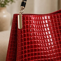 Inès | Embossed Shoulder Bag — Lune Floue
