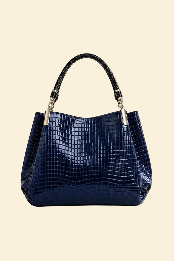 Inès | Embossed Shoulder Bag — Lune Floue