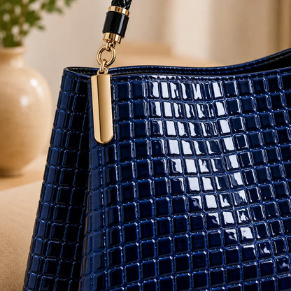 Inès | Embossed Shoulder Bag — Lune Floue