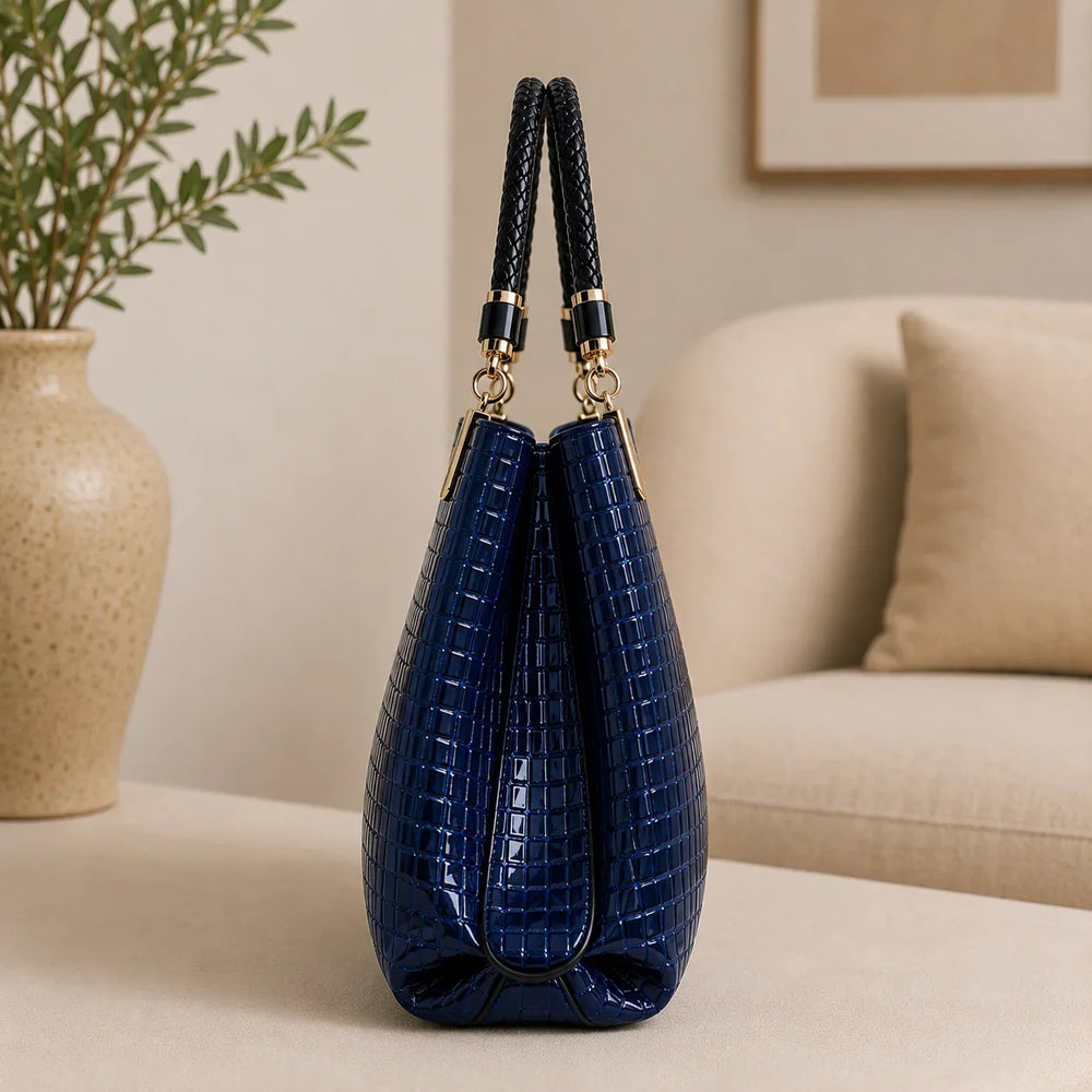 Inès | Embossed Shoulder Bag — Lune Floue