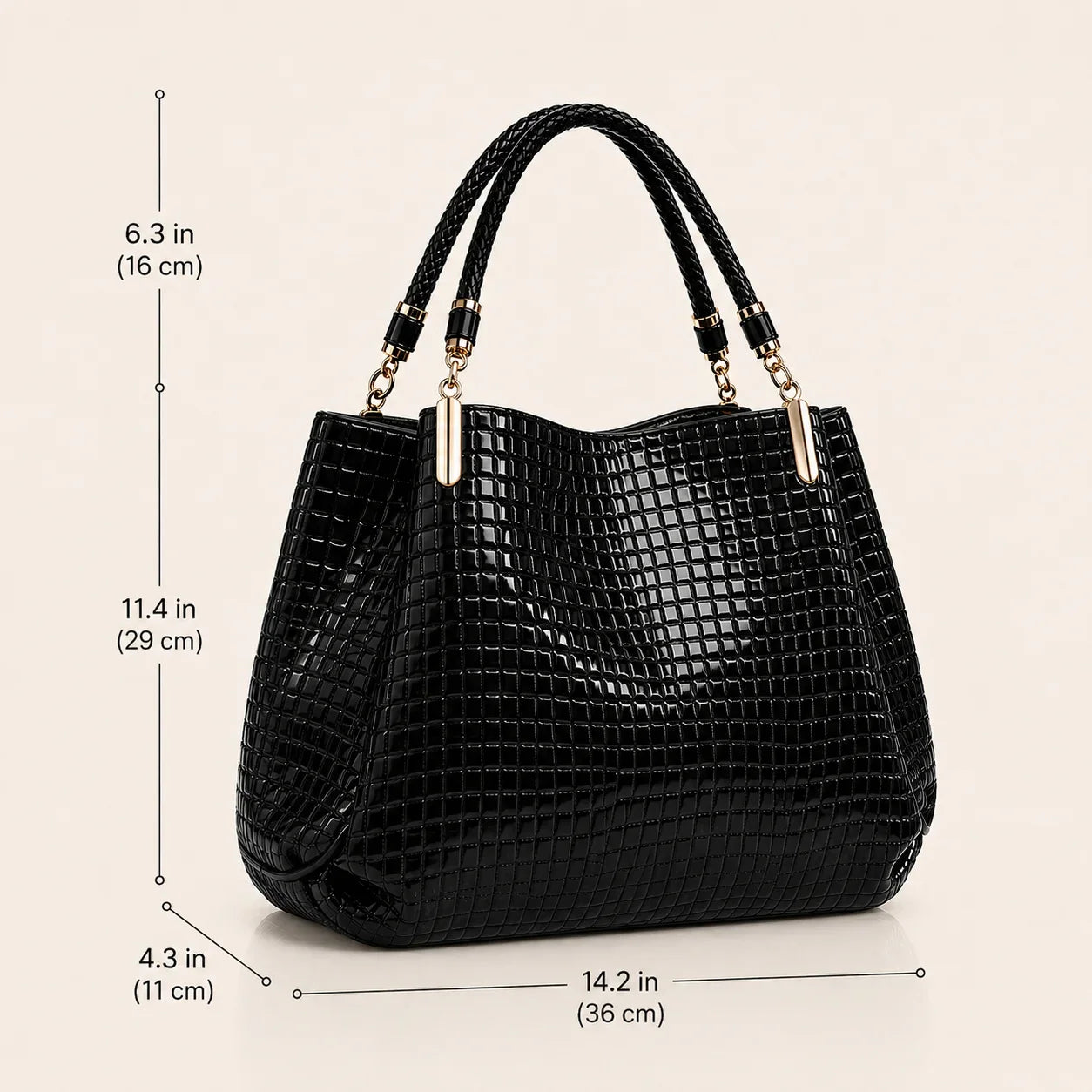 Inès | Embossed Shoulder Bag — Lune Floue