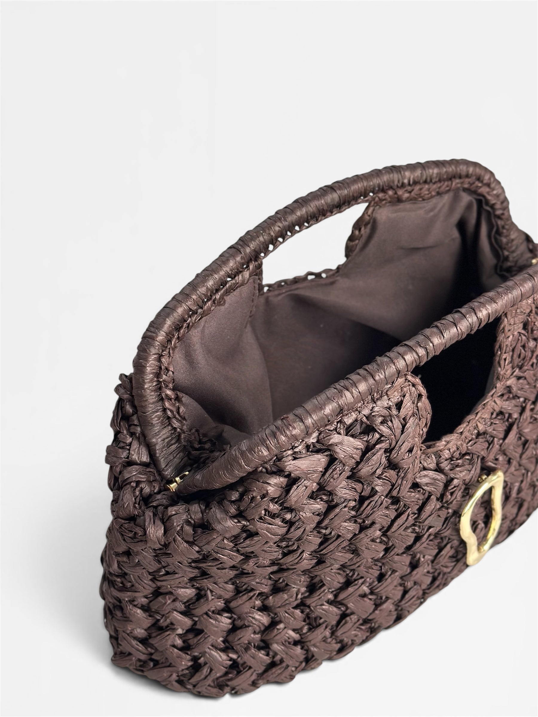 Mira | Crocheted Chocolate Tote — Lune Floue