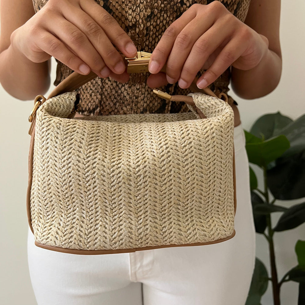 Fleur | Rattan Boho Bucket Bag — Lune Floue
