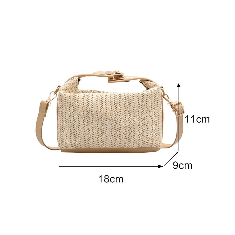 Fleur | Rattan Boho Bucket Bag — Lune Floue