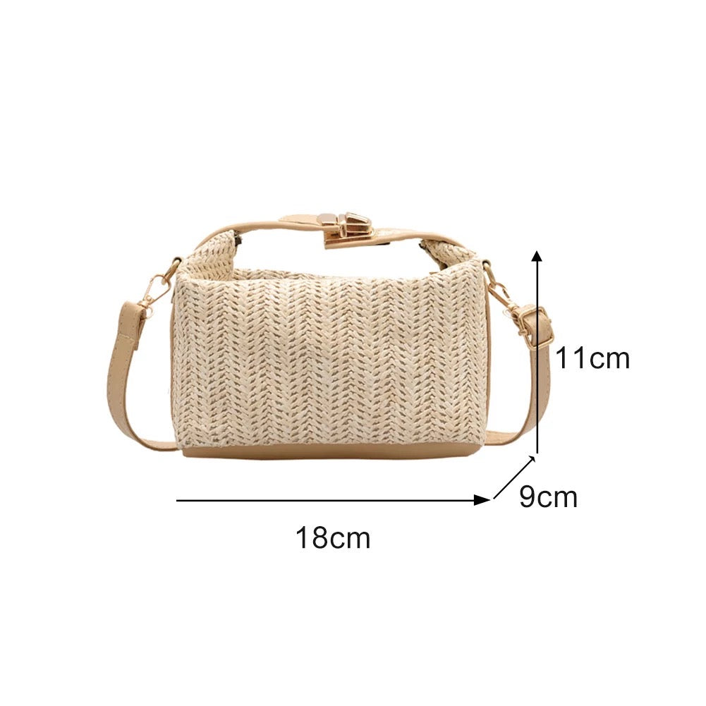 Fleur | Rattan Boho Bucket Bag — Lune Floue