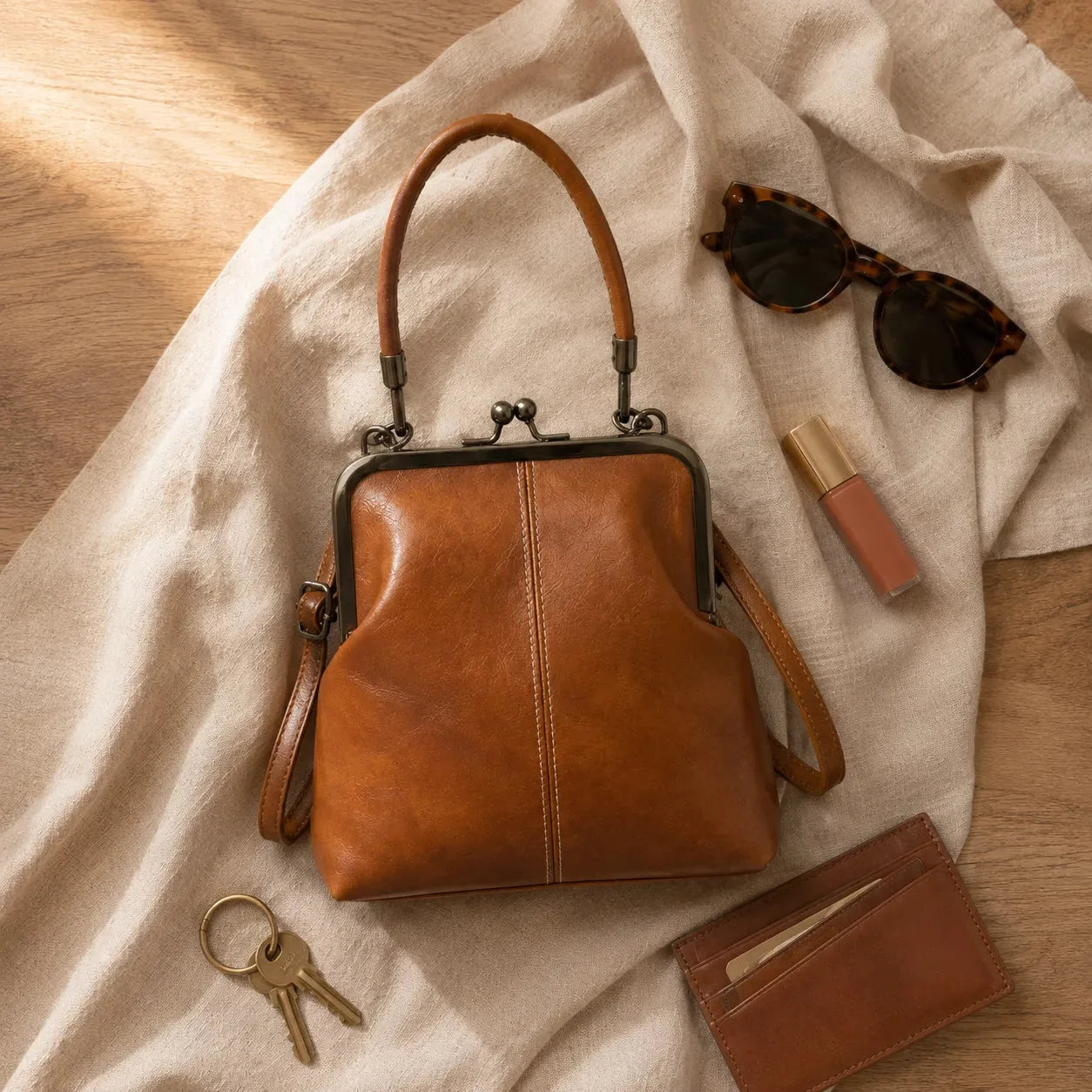 Elowen | Kiss Lock Crossbody — Lune Floue