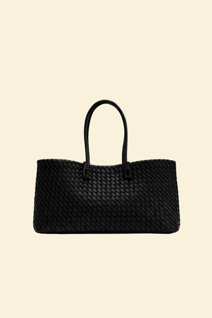 Seraphine | Woven Vegan Leather Tote — Lune Floue