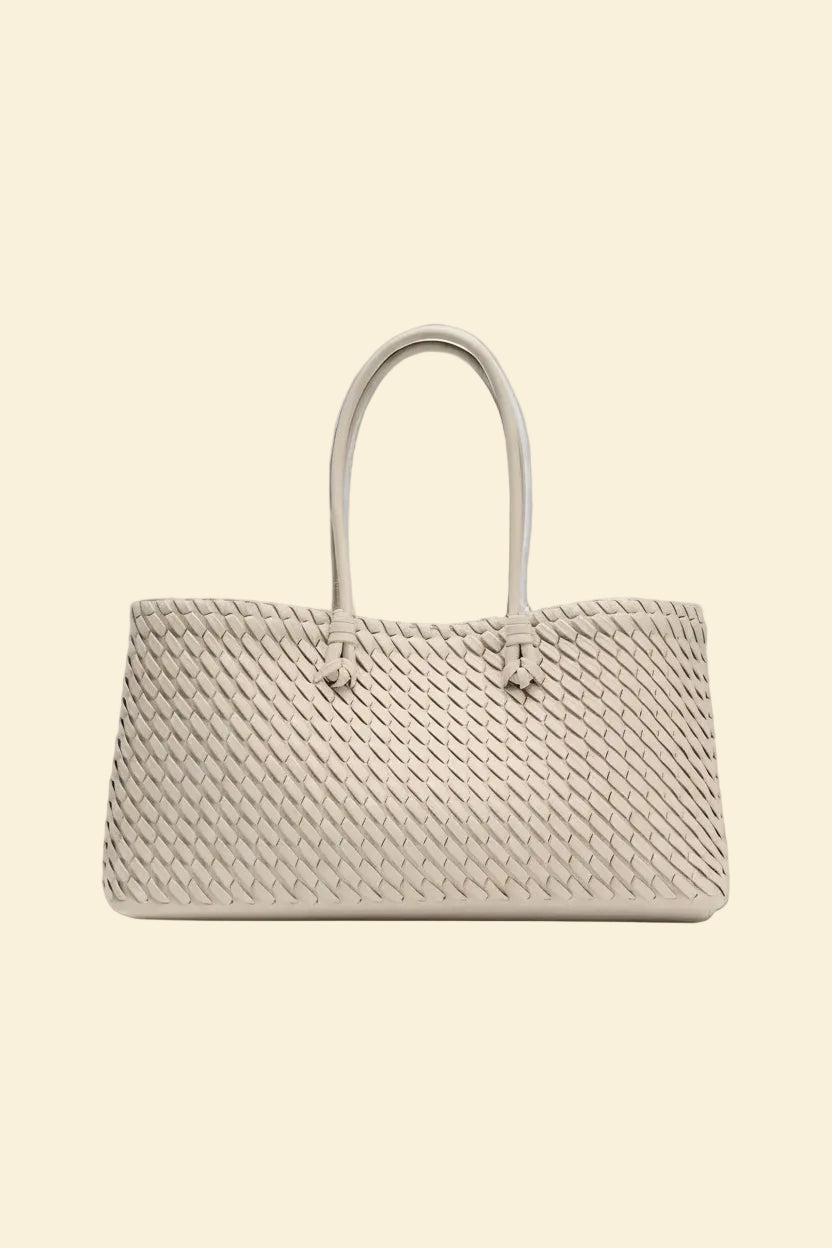 Seraphine | Woven Vegan Leather Tote — Lune Floue