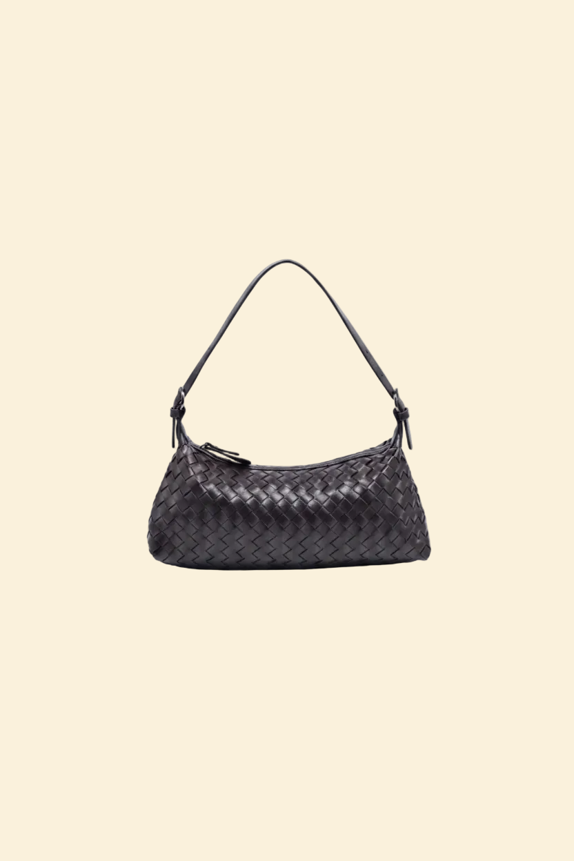 Marielle women's shoulder bag in woven vegan leather by Lune Floue