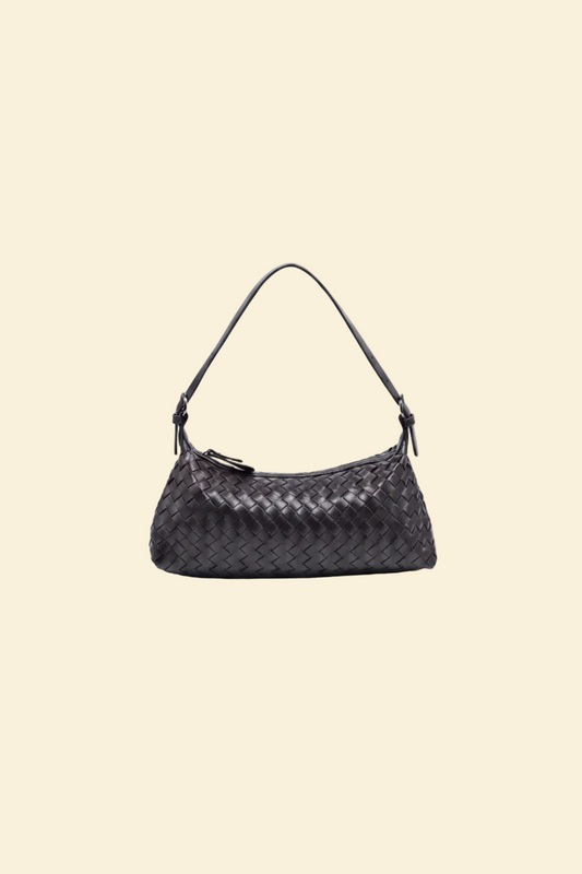 Marielle women's shoulder bag in woven vegan leather by Lune Floue