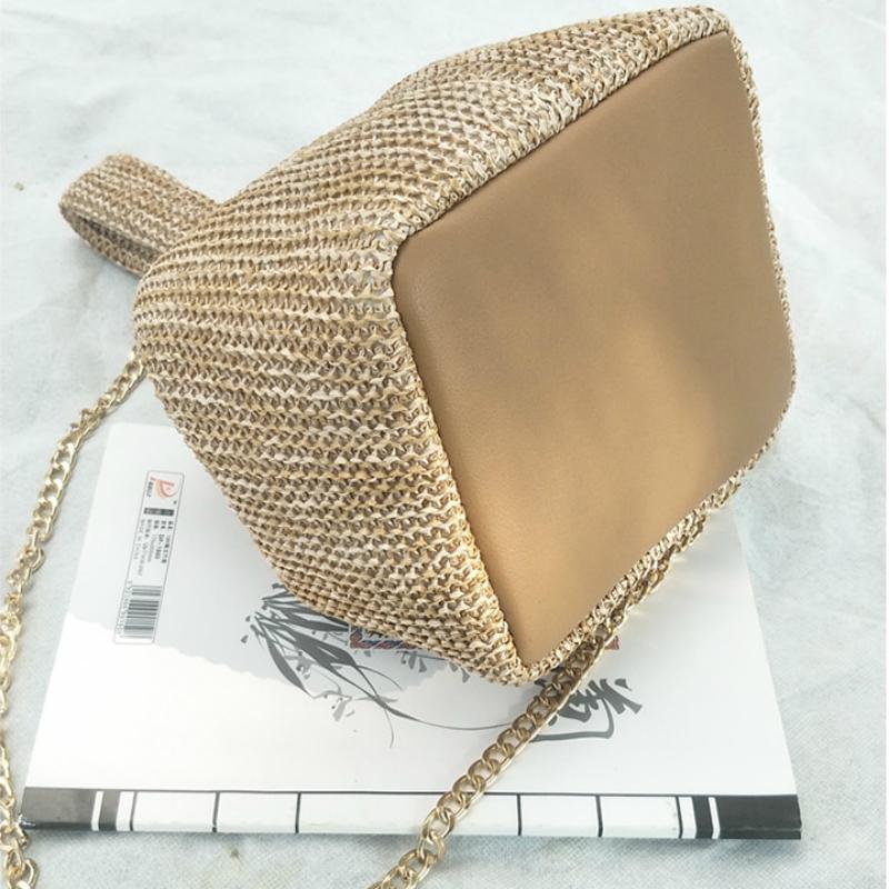 Daphné | Woven Straw Bucket Bag — Lune Floue