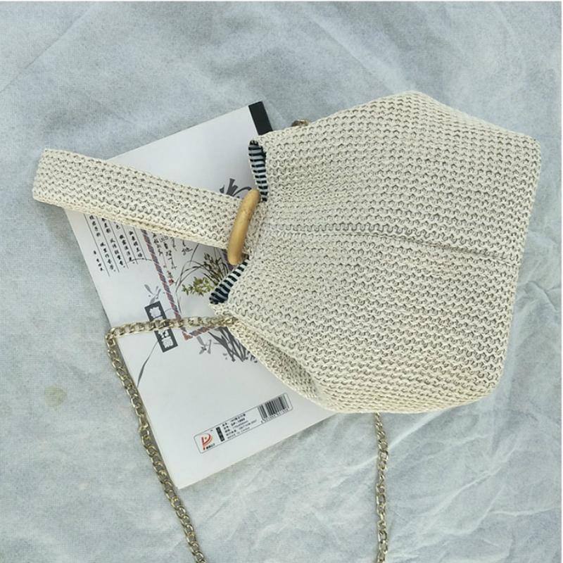 Daphné | Woven Straw Bucket Bag — Lune Floue