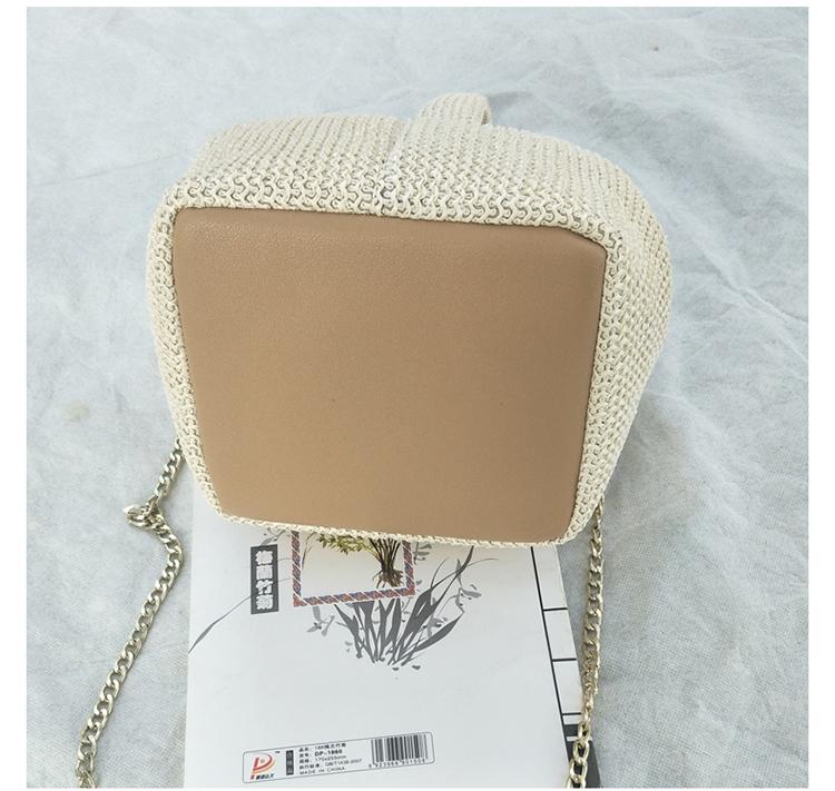 Daphné | Woven Straw Bucket Bag — Lune Floue