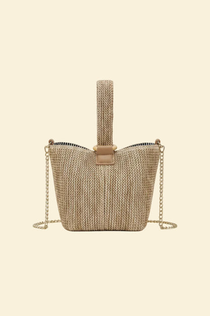 Daphné | Woven Straw Bucket Bag — Lune Floue