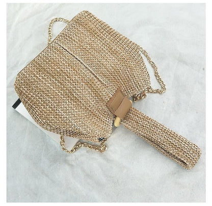 Daphné | Woven Straw Bucket Bag — Lune Floue
