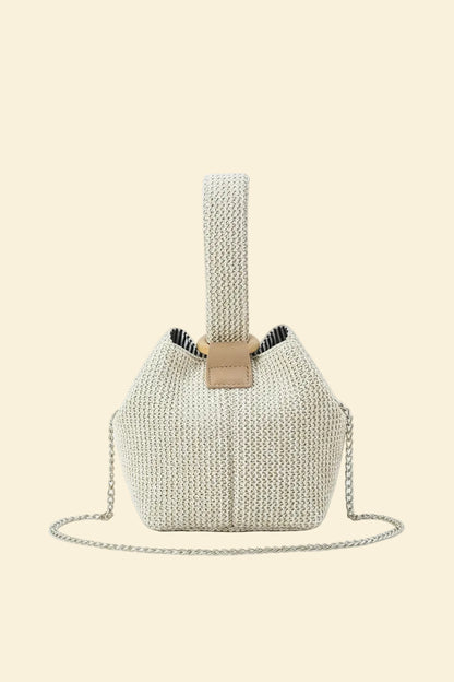 Daphné | Woven Straw Bucket Bag — Lune Floue