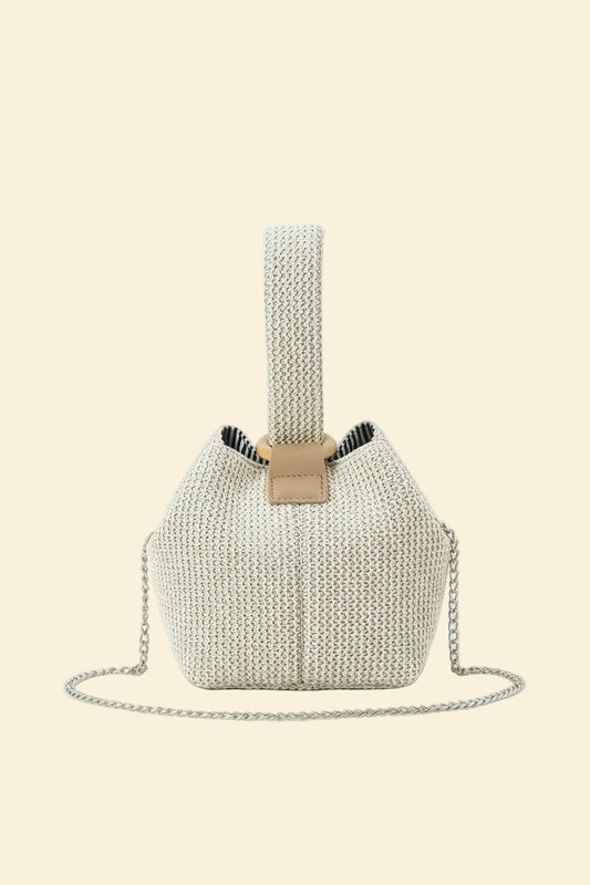 Daphné | Woven Straw Bucket Bag — Lune Floue