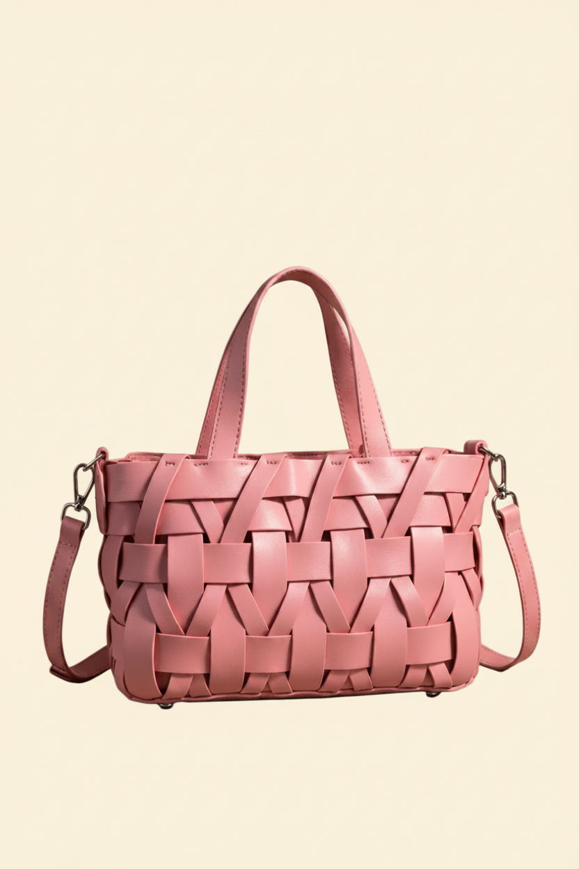 Léonie women's top handle bag in woven vegan leather by Lune Floue