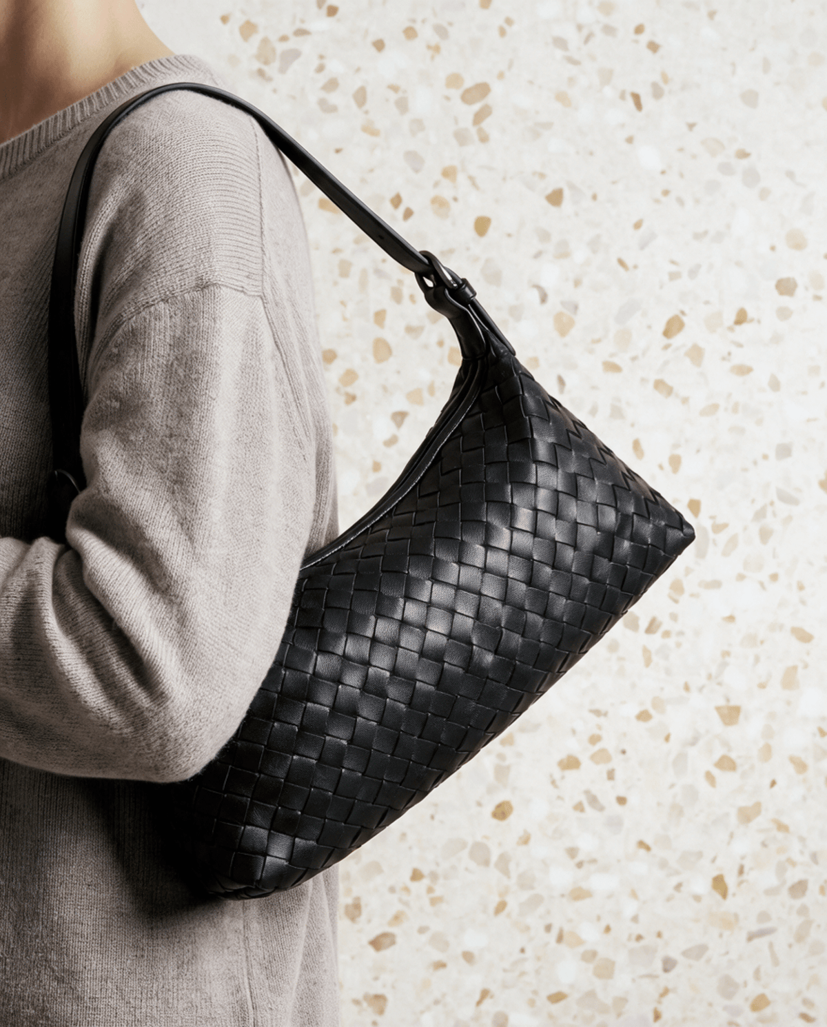 Marielle | Woven Baguette Shoulder Bag