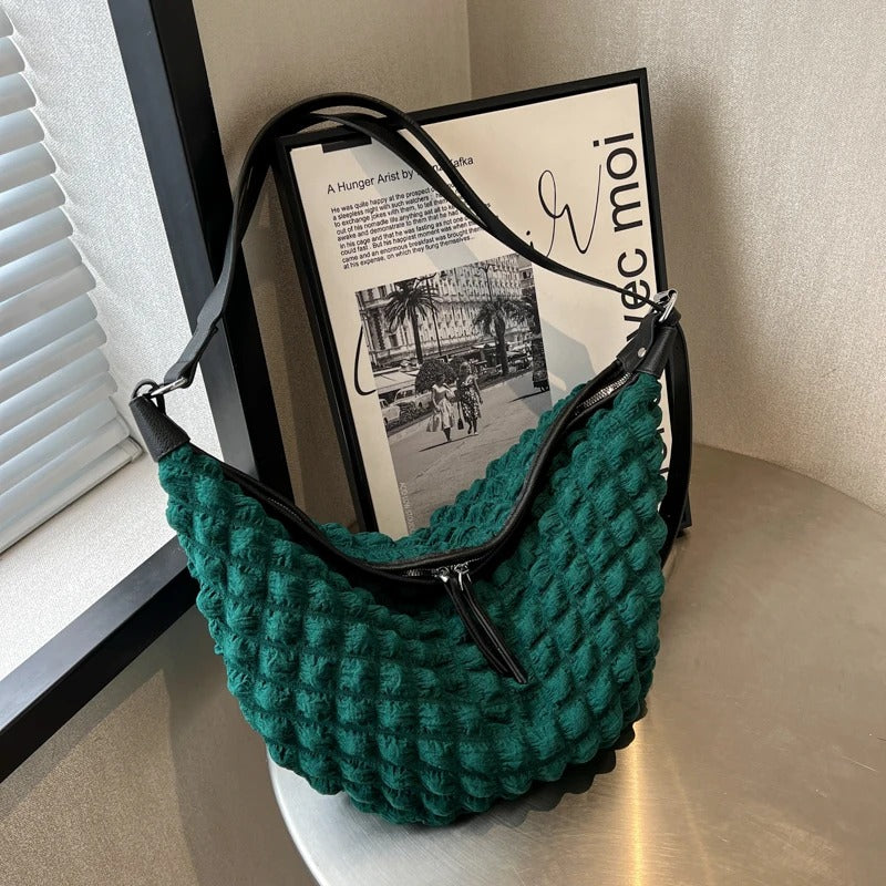 Anouk women's shoulder bag in textured cotton by Lune Floue - view 11