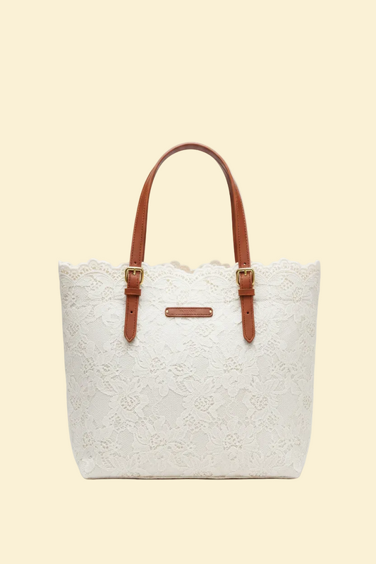Cosette | Floral Lace Shoulder Tote — Lune Floue
