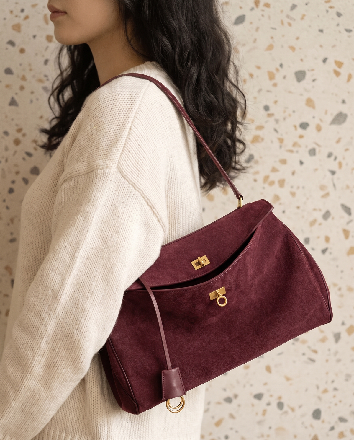Roseline | Vegan Suede Shoulder Bag