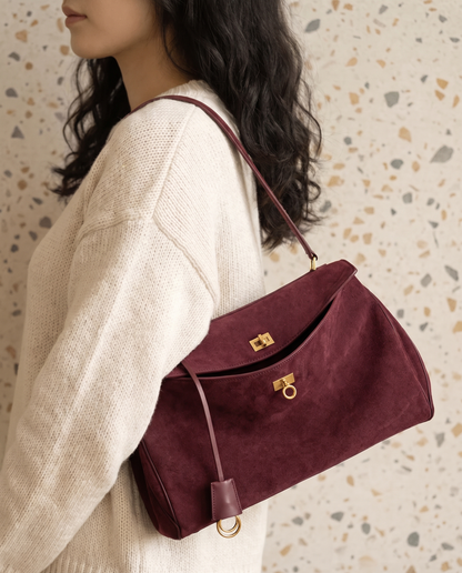 Roseline | Vegan Suede Shoulder Bag