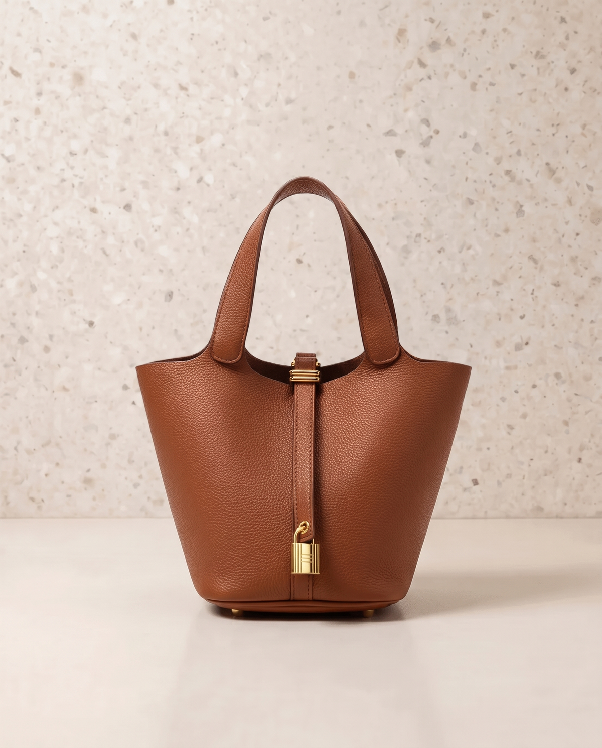 Isaure | Pebbled Vegan Leather Bucket Bag