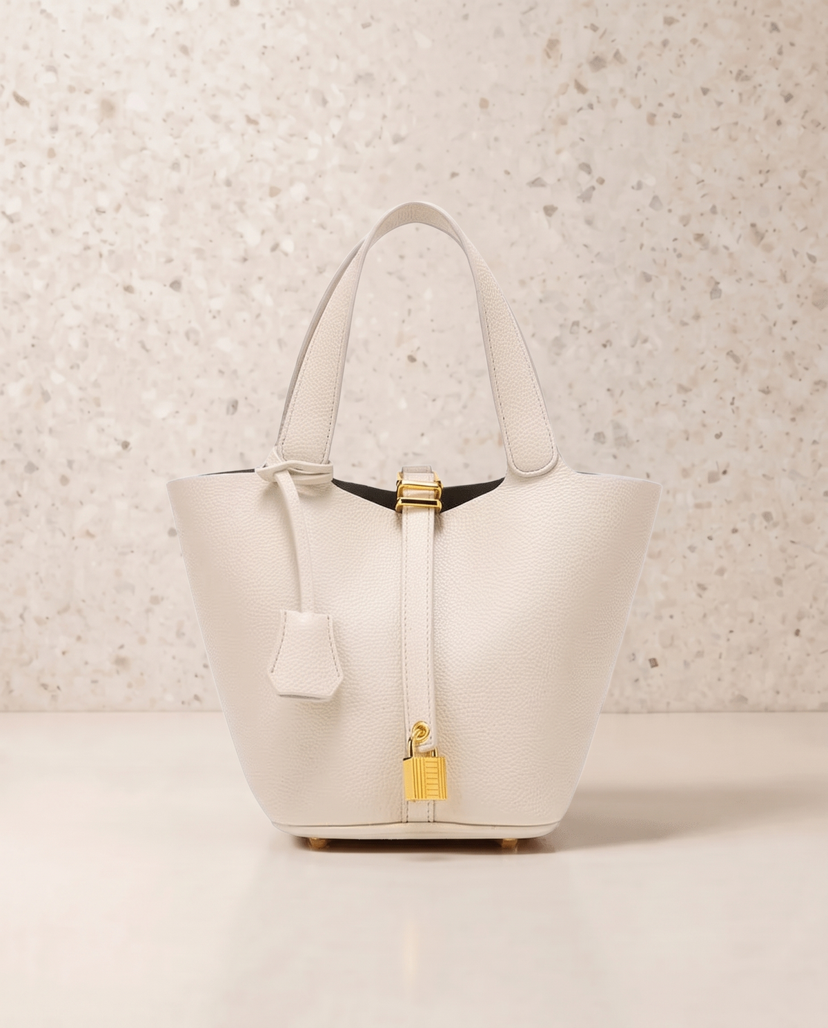 Isaure | Pebbled Vegan Leather Bucket Bag